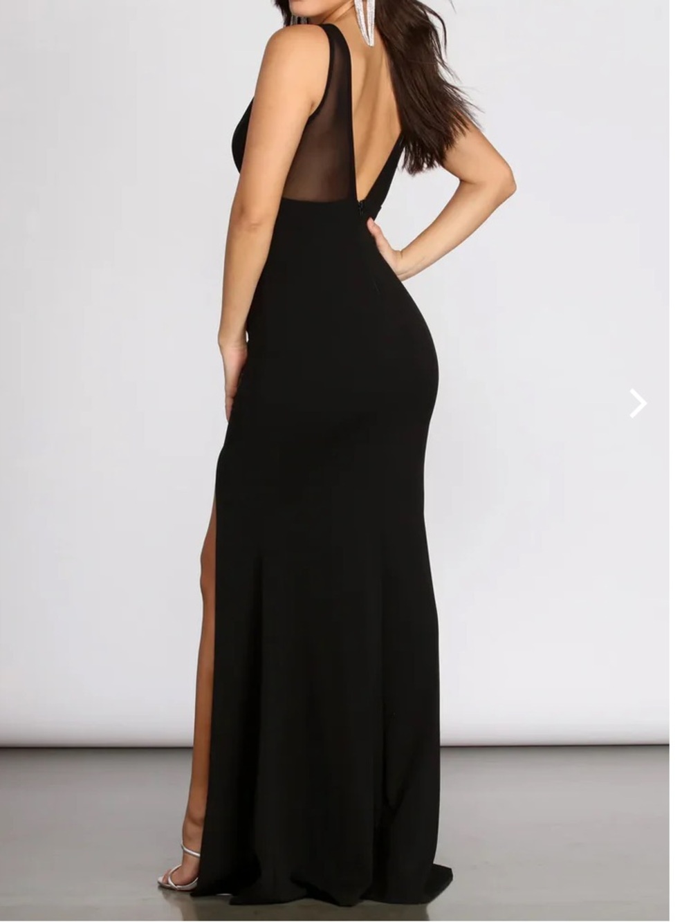 Windsor Romantic Black Mermaid Dress With Slit Women’s Size Small - Picture 2 of 11